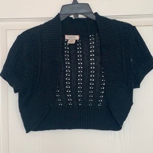 Short Sleeve Knit Sweater Cardigan